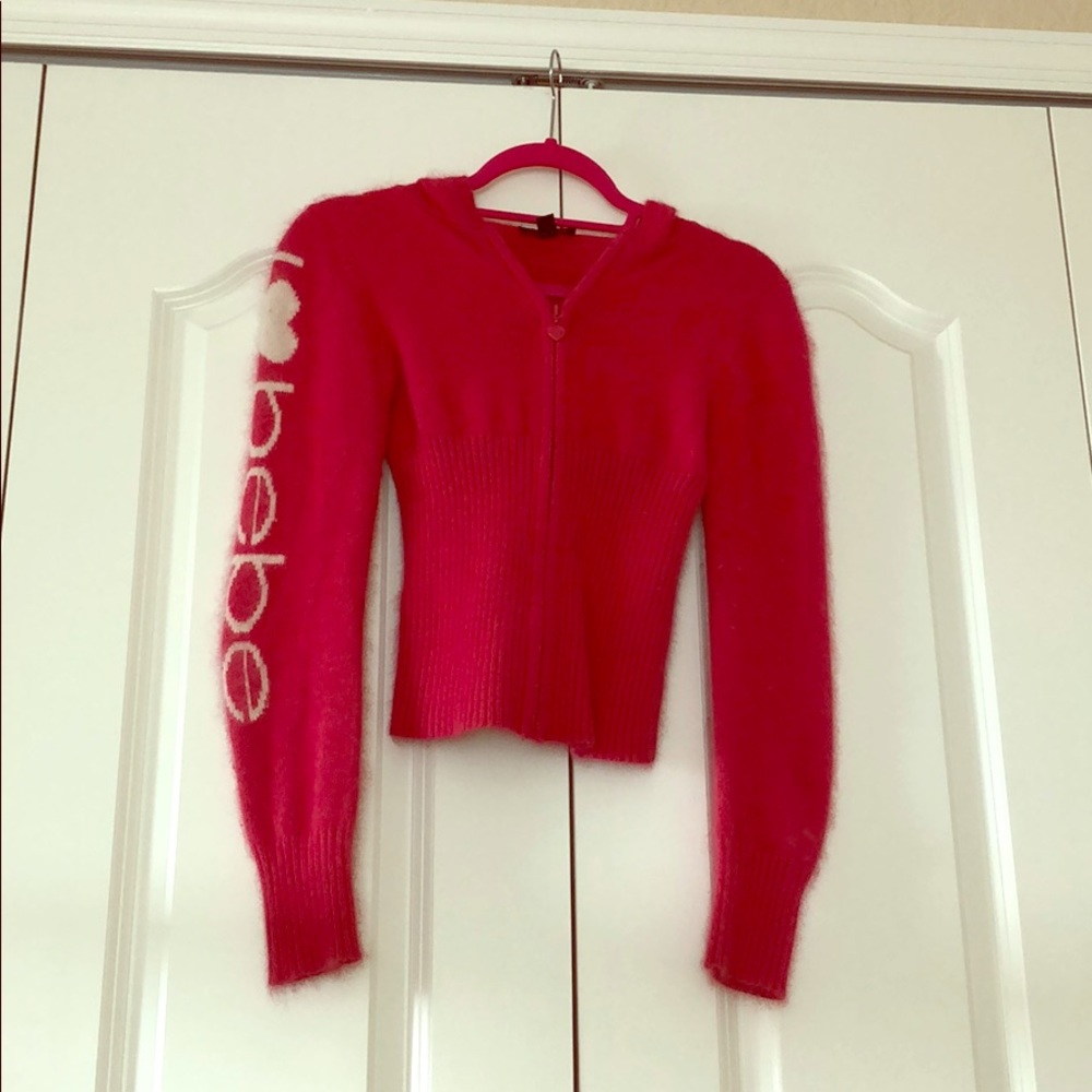 Bebe Angora pink hoodie